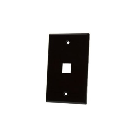 Cable Wholesale Keystone Wall Plate, Black, 1 Port, Single Gang 3012-02201